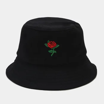 2020 Bumbac a Crescut broderie Găleată Pălărie Pescar Pălăria în aer liber, de călătorie pălărie de Soare Capac Pălării pentru Bărbați și Femei 220