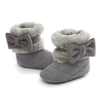 2020 Cald Iarna Fetita din Bumbac Cizme Casual Bowknot Pantofi Prima Pietoni copil Drăguț Nou-Non-alunecare Talpă Moale Cizme Pantofi