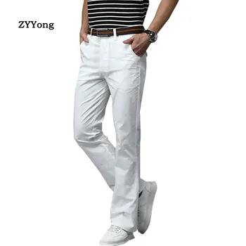 2020 Casual Barbati de Afaceri FIared pantaloni Slim-fit Subtiri pantaloni Albi de sex Masculin Versiunea coreeană de Mare Pantaloni Largi Picior Pantaloni Negru