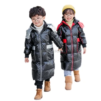 2020 Copii Băieți Fete Iarna Cald Alb Rață jos Haina Copii Copilul cu gluga Vânt Impermeabil Copii rusă Jacheta de Iarna