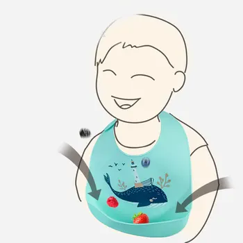 2020 Copil rezistent la apa de Baie Saliva Salopete de Silicon Reglabil Desene animate Hrănire pentru Baiat Fata