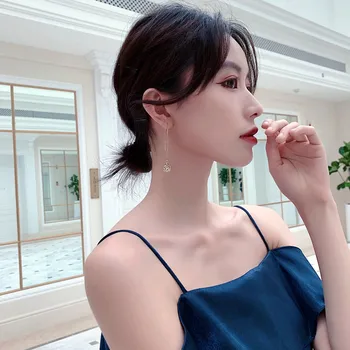 2020 Coreea Fierbinte de Vânzare Bijuterii de Moda Elegant Stereo Gol Cercei Lungi de Cristal Cercei pentru femei