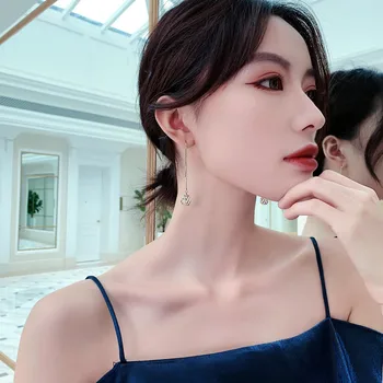 2020 Coreea Fierbinte de Vânzare Bijuterii de Moda Elegant Stereo Gol Cercei Lungi de Cristal Cercei pentru femei