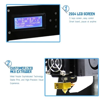 2020 CTC W5 imprimantă 3D, Reprap Prusa MK8 i3 DIY kit MK2A heizung bett 3D Drucker ABS/PL curentul de imprimare DIY printer