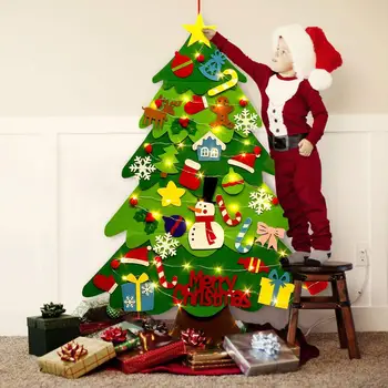 2020 de Moda de Top Simțit Pom de Crăciun 3.2 ft DIY Agățat de Perete Copac Xmas Decor de Crăciun Pentru Copii en-Gros de Dropshipping