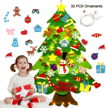 2020 de Moda de Top Simțit Pom de Crăciun 3.2 ft DIY Agățat de Perete Copac Xmas Decor de Crăciun Pentru Copii en-Gros de Dropshipping