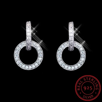 2020 de Moda de Înaltă Calitate de Argint 925 Cercei de Lux Cristal Zircon Cercei Stud Pentru Femei Mireasa Bijuterii de nunta