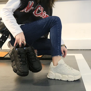 2020 De Moda Pentru Femei Indesata Adidasi Platforma Designeri Plasă De Tatăl Vulcanizat Pantofi Femei Sport Casual Pantofi De Tenis Feminin