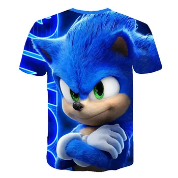 2020 Desene animate pentru Copii Sonic ariciul Albastru tricou Copii 3D Imprimate Tricou Baieti Fete Streetwear Îmbrăcăminte pentru Copii Drăguț Tricou Topuri