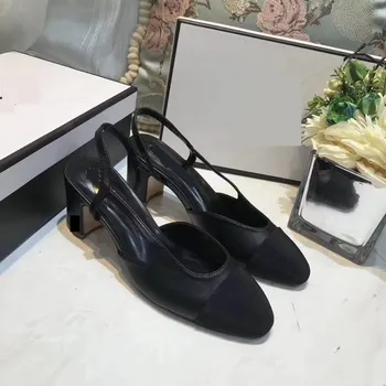 2020 dimensiuni Mari 30-40 Sandale femei tocuri inalte pantofi de vara pentru femeie Subliniat toe Slip pe Mozaic Negru Bej sandalias