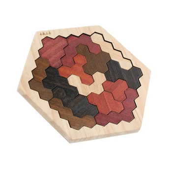 2020 din Lemn, Puzzle Tangram joc Distractiv de Geometrie de Tangrams Fagure de Logica Puzzle-uri pentru Copii din Lemn de Formare Creier Joc de IQ Jucarii Educative Jucărie
