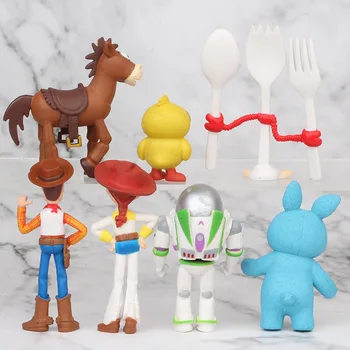 2020 Disney 7PCS Toy Story 4 Figura de Acțiune jucarii Woody, Jessie, Buzz Lightyear Forky Porc Urs Figura Model de Papusa Figurina Copii Cadouri