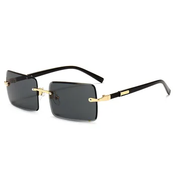 2020 Dreptunghi De Moda De Epocă Ochelari De Soare Fără Ramă Ochelari De Soare Pentru Femei Gradient Lens Designer De Brand Oculos De Sol Feminino