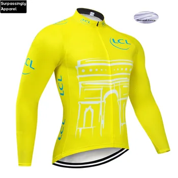 2020 Echipa Franței Ciclism Jersey 12D Gel Pad Bicicleta Îmbrăcăminte Galben MTB Ropa Ciclismo Thermal Fleece cu Bicicleta Culotte Purta