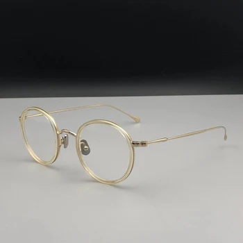 2020 en-Gros rame Ochelari de vedere femei, Bărbați Vintage Titan Mici, Rotunde de lumină albastră ochelari optice cadru 082402 utilizarea Calculatorului