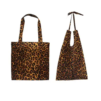2020 Femei Casual Geanta Leopard de Imprimare Tote Singură Geantă de Umăr (Bumbac Pur de Mare capacitate Genți de mână) de Călătorie de Cumpărături Cluch Sac