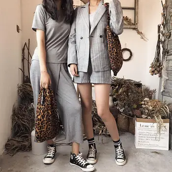 2020 Femei Casual Geanta Leopard de Imprimare Tote Singură Geantă de Umăr (Bumbac Pur de Mare capacitate Genți de mână) de Călătorie de Cumpărături Cluch Sac