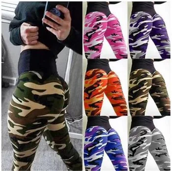 2020 Femei Legging Camuflaj Imprimare Digitală de Înaltă Creștere Hip Yo-ga Pantaloni Cutat pe Sport Jambiere Jambiere Femei Antrenament
