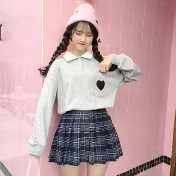 2020 Femei Primavara Versiunea Coreeană Liber Cusaturi De Broderie Valul Cu Mâneci Lungi Capota Sweatershirt Cu Mâneci Lungi De Culoare Roz Topuri Toamna