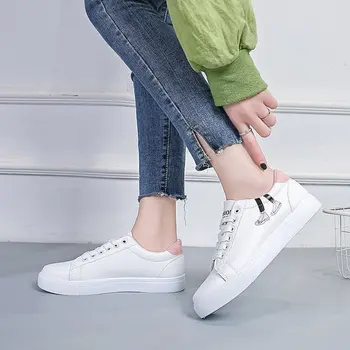 2020 Femei Vulcaniza Pantofi de Toamna Casual Clasic din Piele Pu Pantofi Femei Casual Pantofi Albi Adidasi Femei Indesata Adidași