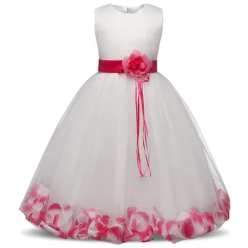 2020 Fete Petală de Trandafir Tiv Prințesă Drăguț Rochie Florale de Crăciun pentru Copii Rochii Pentru Nunta Fetei Ziua de nastere Vestidos Rochie de Petrecere 4-10Y