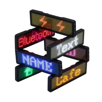 2020 fierbinte Bluetooth programabil mini display LED albastru rosu verde alb galben portocaliu roz mini LED sign mesaj CONDUS numele insigna