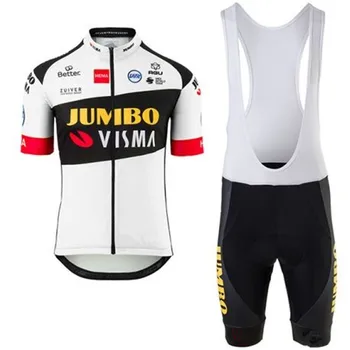2020 galben campion de ciclism îmbrăcăminte JUMBO VISMA barbati cu maneci scurte jersey set salopete pantaloni scurți ciclismo maillot hombre tur de lume