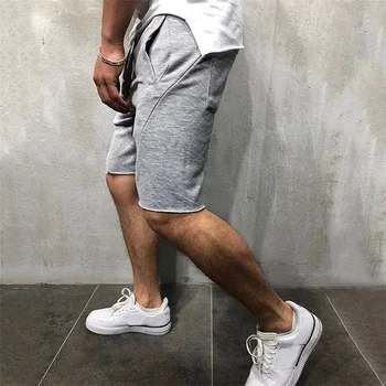2020 Gri/alb Mens pantaloni Scurți din Bumbac Plus Dimensiune Baschet Hip-Hop-pantaloni Scurti Casual de Vara Streetwear Jogging pantaloni Scurți de Sport de sex Masculin