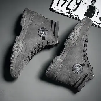 2020 Iarna Noi Bărbați Cizme Pantofi pentru Bărbați Cizme Confortabile Inaltime-Top Cizme de Moda elegant Dantela-up Casual Barbati Muncitor Boot