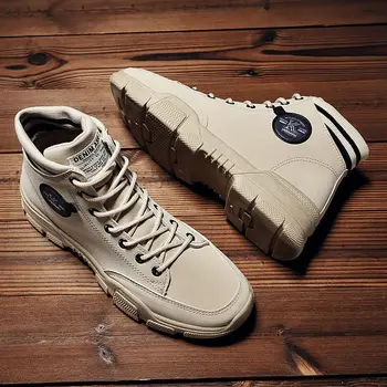 2020 Iarna Noi Bărbați Cizme Pantofi pentru Bărbați Cizme Confortabile Inaltime-Top Cizme de Moda elegant Dantela-up Casual Barbati Muncitor Boot