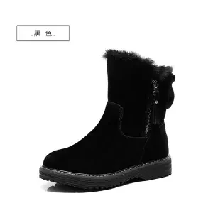 2020 iarna noi versiunea coreeană plus catifea cald cizme de zapada de sex feminin tub scurt din bumbac cizme canaf cu fermoar cizme Martin bumbac pantofi