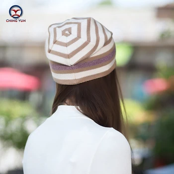 2020 iarna toamna Doamnelor pălărie dungi tricotate pălărie de moda casual cald versatil de protecție pentru urechi Cu logo-ul de Înaltă Calitate femei capac