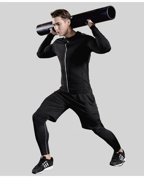 2020 iute Uscat Bărbați de Funcționare Seturi 3/4/5pcs/seturi de Compresie Costume Sportive de Baschet Dresuri Haine Sală de Fitness, Jogging Sport
