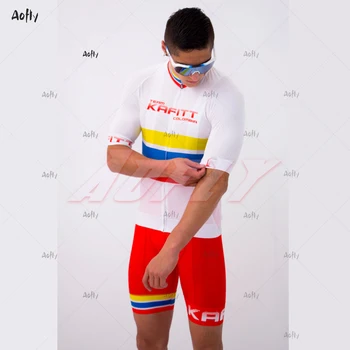 2020 Kafitt Bărbați Roșu Ciclism Jersey Seturi de Îmbrăcăminte de Biciclete Rutier Tricouri Costum de Biciclete Salopete pantaloni Scurți MTB Port Maillot Split 2-Bucata 20D