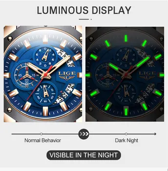 2020 LIGE Noua Moda Mens Ceasuri de Top de Brand de Lux Silicon Ceas Sport Barbati Cuarț Data Ceas Ceas de mână rezistent la apă, Cronograf