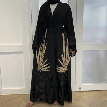 2020 Mai Recente Moda Musulmană Elegant Abaya Dubai Dimensiune Orientul Mijlociu Islamic, Turcia De Moda Doamnelor Purta Aur De Imprimare