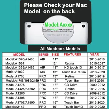 2020 Marmură Nou Caz Laptop Pentru Macbook Air 13 Acoperire pentru Macbook Air Pro Retina 11 12 13 15 Mac Book 13.3 15.4 inch Touch Bar