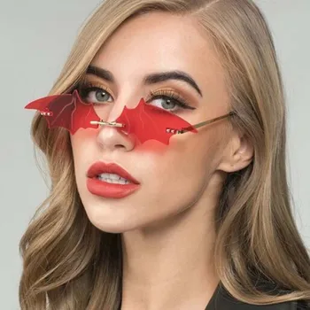 2020 Mic Ochi de Pisica ochelari de Soare pentru Femei Brand de Lux Nou fără ramă Punk Ochelari de Soare Bat Formă Unică de Ochelari de vedere Barbati UV400