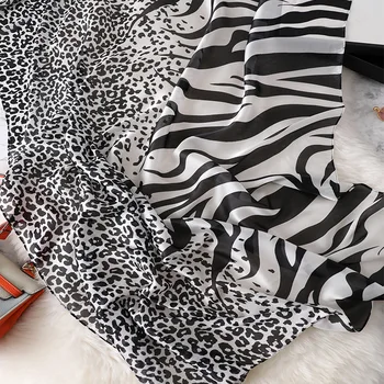 2020 Minunat Animal Leopard Zebra Model Eșarfă de Mătase Doamna de Înaltă Calitate de Imprimare Șaluri și Împachetări Pashmina furat Hijab Snood 180*90Cm