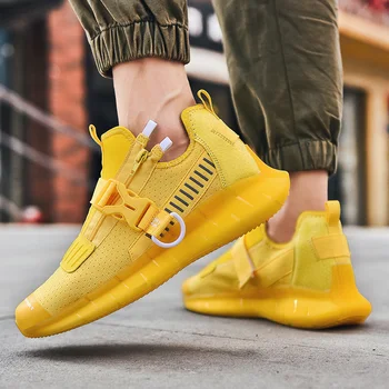 2020 Moda Cataramă De Închidere Cu Fermoar Pantofi Casual De Culoare Sudoare-Absorbant Respirabil Adidași Bărbați Rezistent La Uzură, Anti-Miros Slip-On Valul Pantofi