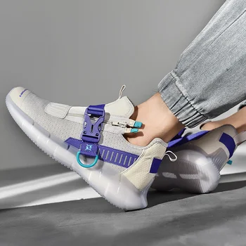 2020 Moda Cataramă De Închidere Cu Fermoar Pantofi Casual De Culoare Sudoare-Absorbant Respirabil Adidași Bărbați Rezistent La Uzură, Anti-Miros Slip-On Valul Pantofi