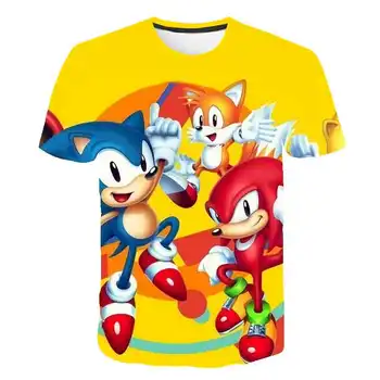 2020 Moda Sonic ariciul băieți Haine de vară bebelusului 3D Funny T-shirt pentru Copii casual Anime Tricouri Copii Top Fete Haine