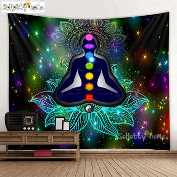 2020 Multicolor Mandala Agățat De Perete Tapiserie Poster Boho Meditație Yoga Mat Indiene Fantezie Meditație Pânză Decor Acasă