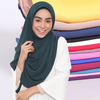 2020 Musulman Dublu Loop sifon hijab eșarfă femme musulmani înfășurați cap eșarfe vălului islamic malaezia hijab femeie foulard