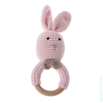 2020 New Baby Bunny Ureche Teether Lemn Inel De Dentitie Nou-Născut Senzoriale Jucărie Duș Cadou