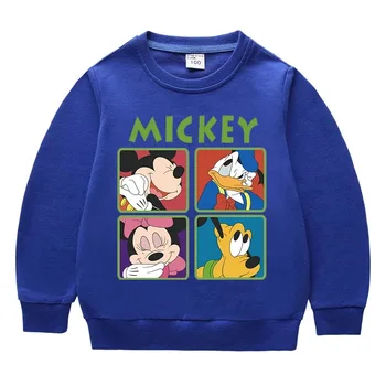 2020 New Mickey Mouse Tricou Copii cu Maneca Lunga din Bumbac Tricou pentru Sugari Copil Desene animate Gât Rotund de Jos Tricoul