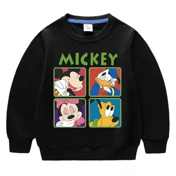 2020 New Mickey Mouse Tricou Copii cu Maneca Lunga din Bumbac Tricou pentru Sugari Copil Desene animate Gât Rotund de Jos Tricoul
