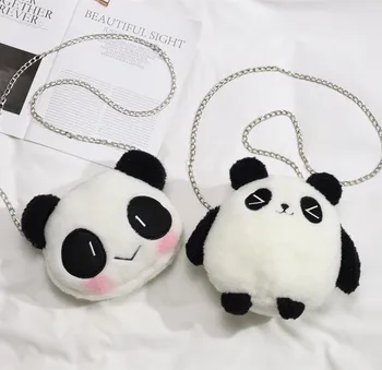 2020 New sosire creative amuzant sac de desene animate panda geanta de umar lanț de pluș sac de 20cm 2 stiluri