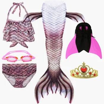 2020 NEW Sosire!Fantezie Sirenă Coada cu Fin pentru Fete Copii Cadouri Costum de Înot ca Sirena costume Cosplay pentru Cadouri de Crăciun