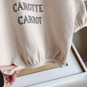 2020 New sosire fete drăguț carotte morcov lungă imprimate hanorace din bumbac Primavara cu maneci lungi tricou, rochii